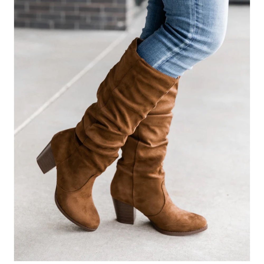 PINK LILY SUEDE brown boots